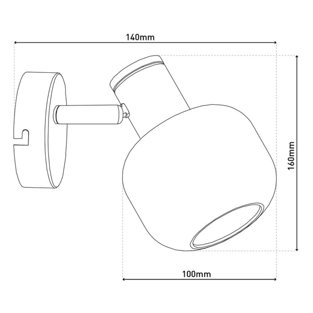 Glass wall Spot "Fumoso", wall lamp made of black and smoke glass in black, and nature, with E14 socket, for dining room, living room, hallway or office, lamp for living room, dining room, hallway or hallway 16 x 14 cm