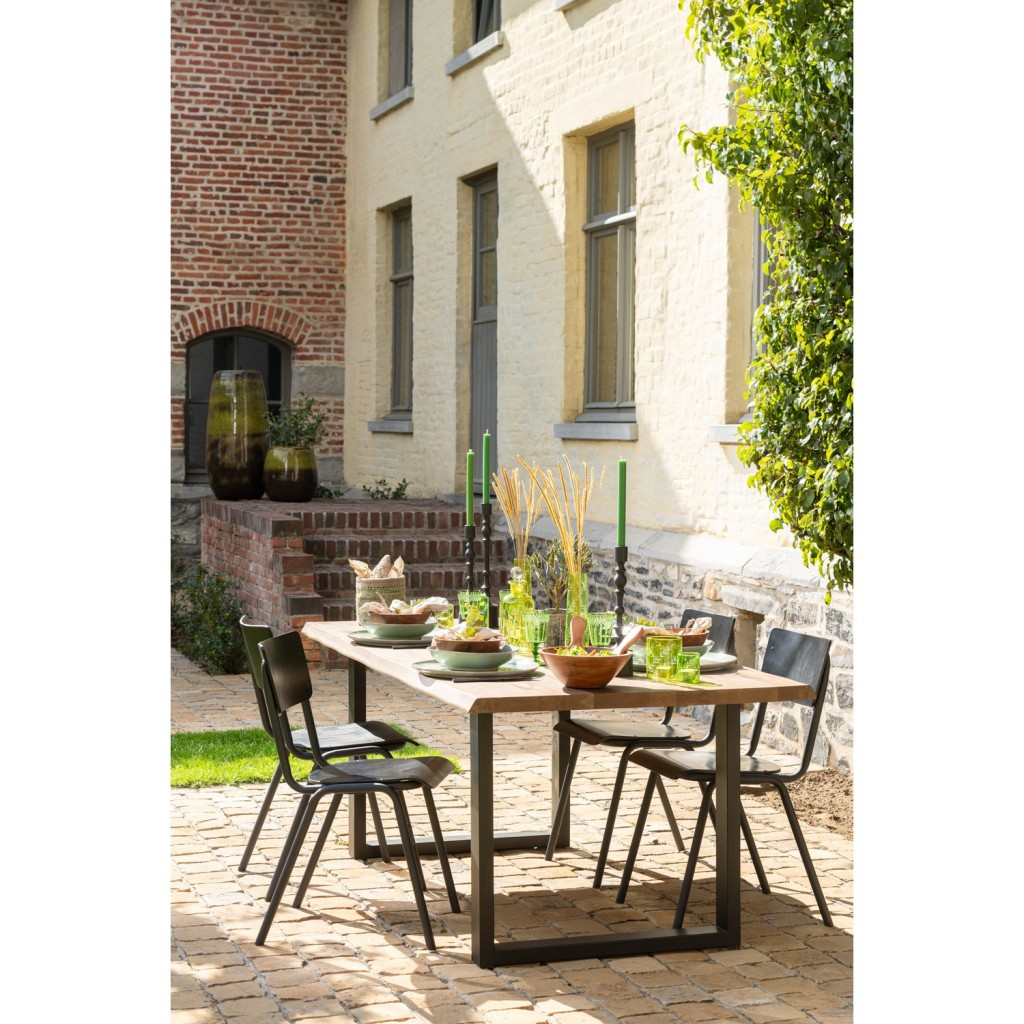 J-Line tafel Poten Rechthoek - metaal - zwart