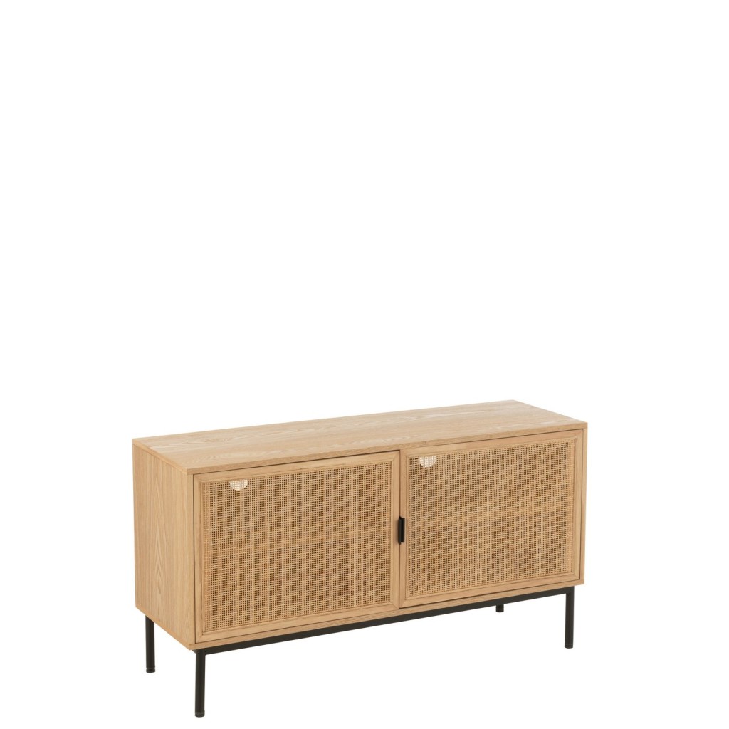 J-Line kast Vierkant - hout/metaal - naturel/zwart - large