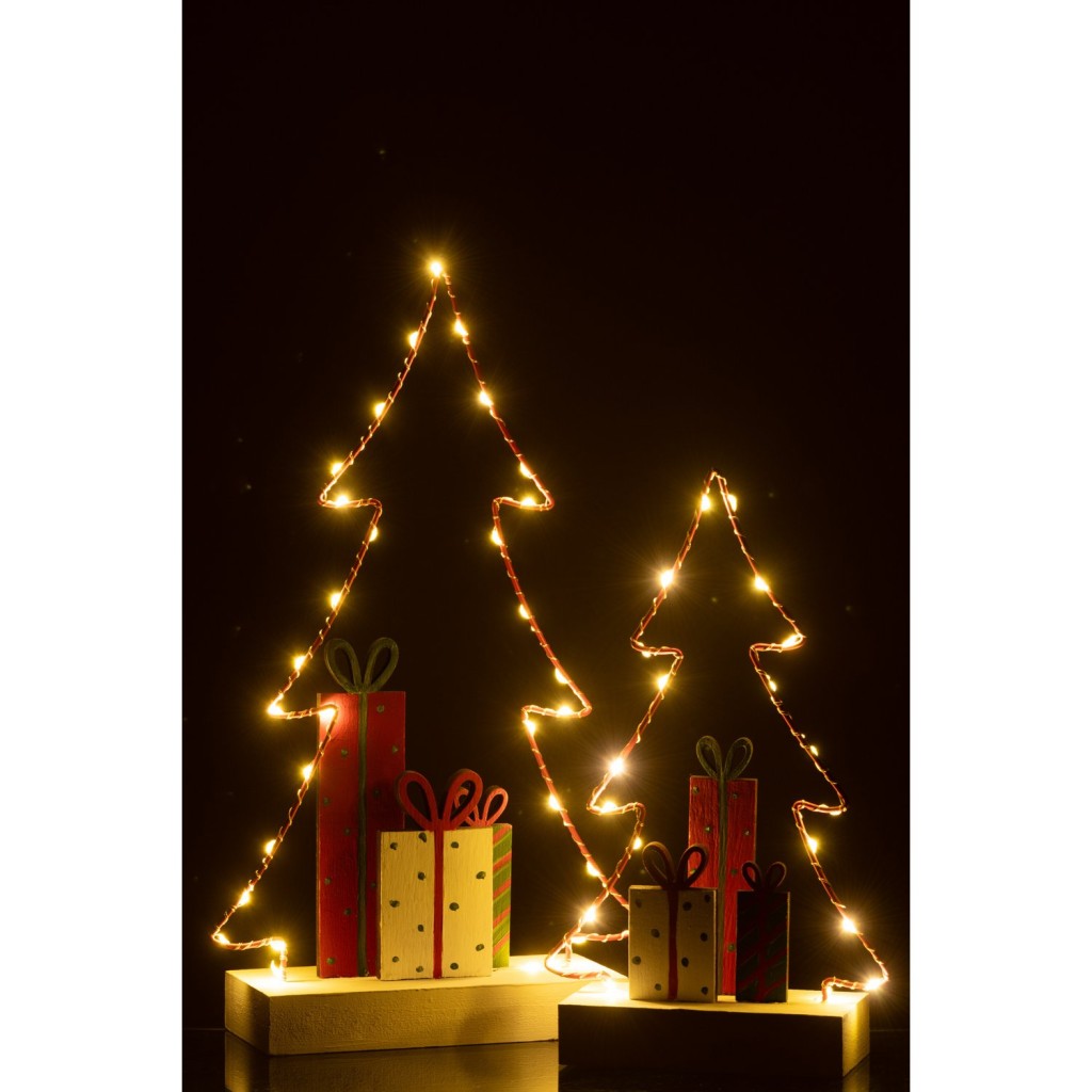 J-Line Kerstboom+Cadeau's Led Wit/Rood/Groen Large