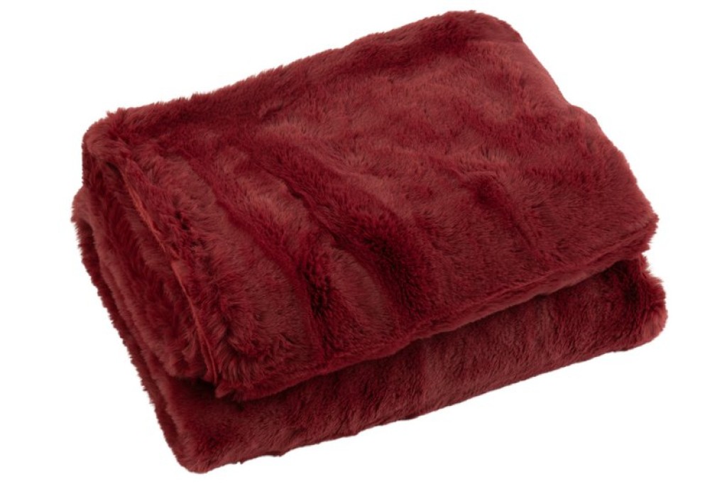 J-Line Plaid Cutie - Fleece Deken – Polyester – 180x130 cm – Rood
