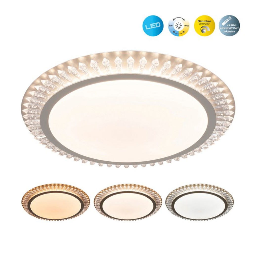LED ceiling light "Madison" Ø 48 cm, many functions, made of metal and plastic, gold, with integrated LEDs, lighting for living rooms or office
