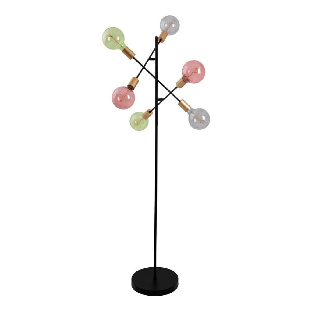 Standing lamp "Modo" made of black in black, versions in gold, E27 socket, floor lamp for living room, dining room, kitchen, hallway, hallway or office, 150 x 49 cm