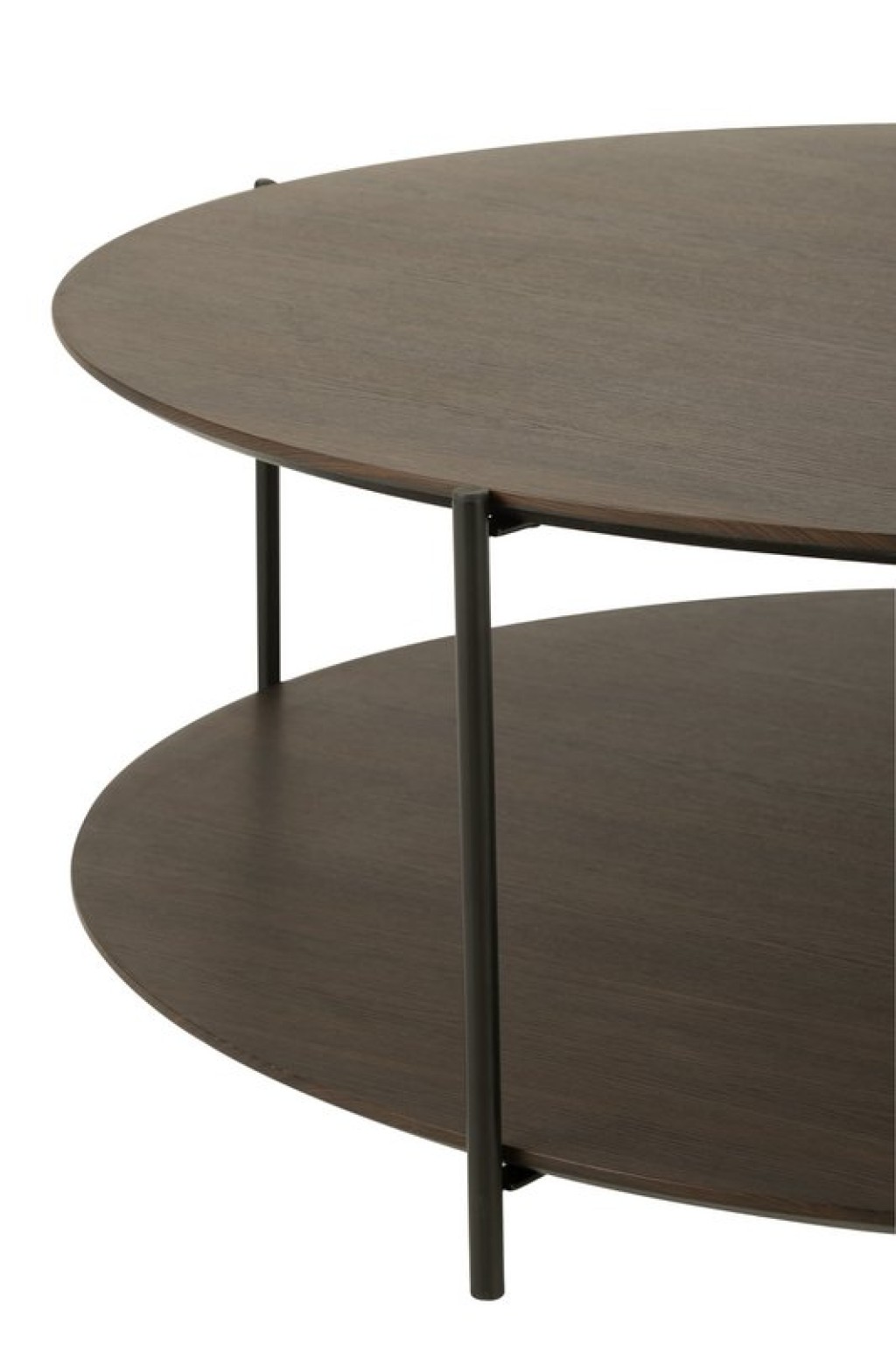 J-Line Coffee Table Round MDF/Metal Dark Brown Large