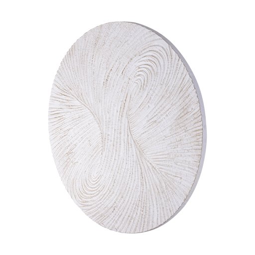 Wiktor White MDF Round Wallpanel Swirl Carved M