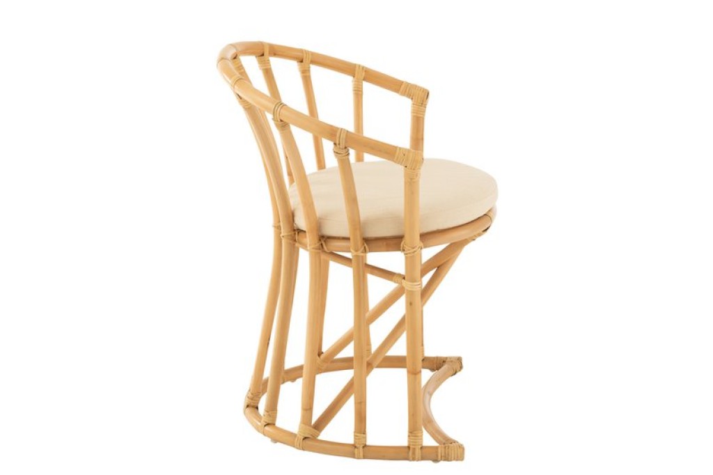 J-Line chair + cushion - jute/textile - natural/white