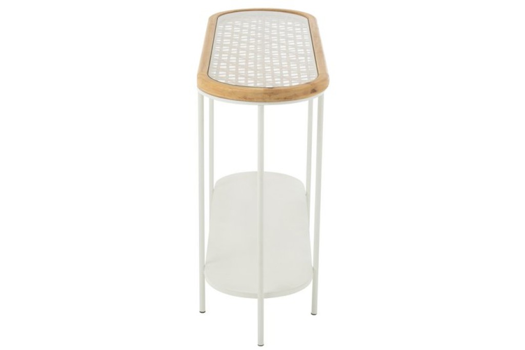 J-Line Console Mati Spruce/Metal Natural/White