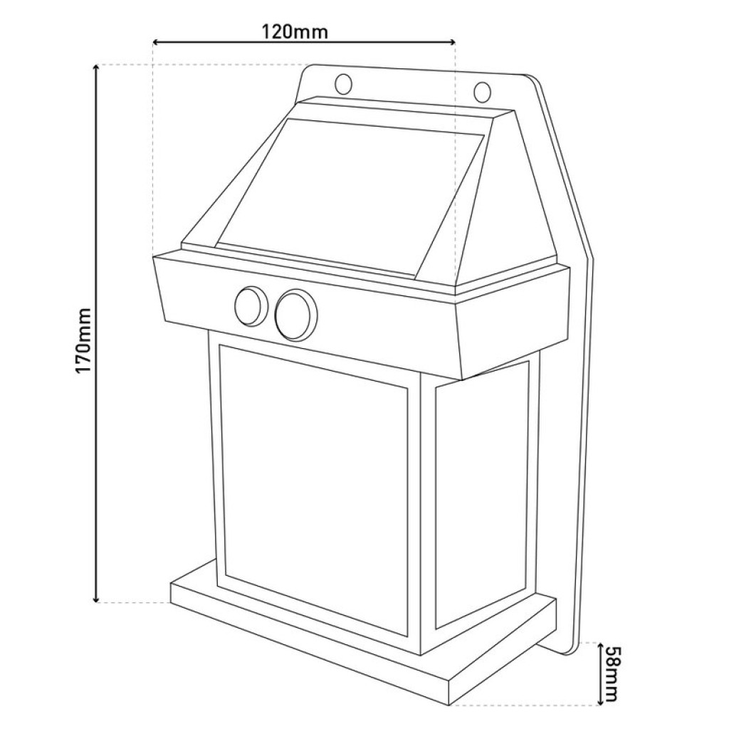 2 Set solar wall lamp "Mira" approx. 17 cm high, made of black weatherproof plastic, integrated LED in warm white, including motion detector and twilight sensor
