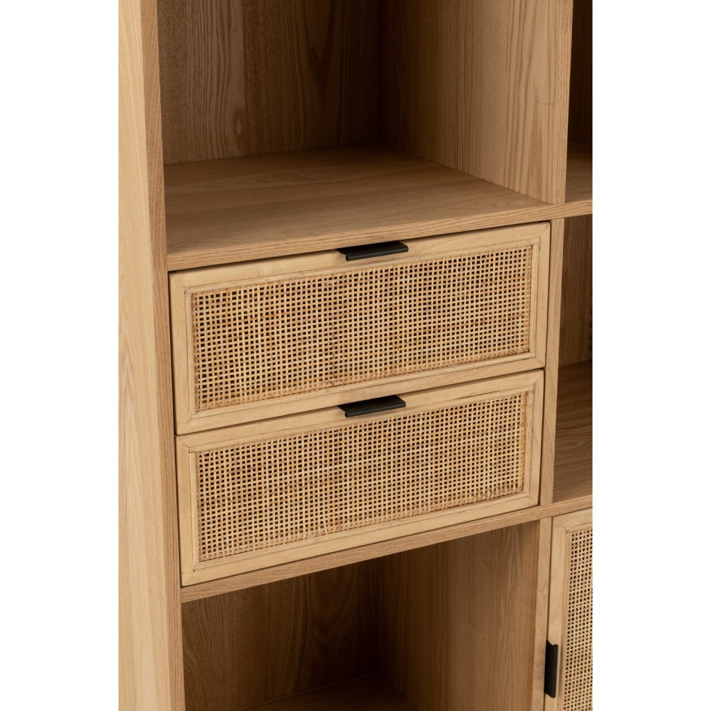 J-Line Kast Vakken Mdf/Metaal Naturel/Zwart