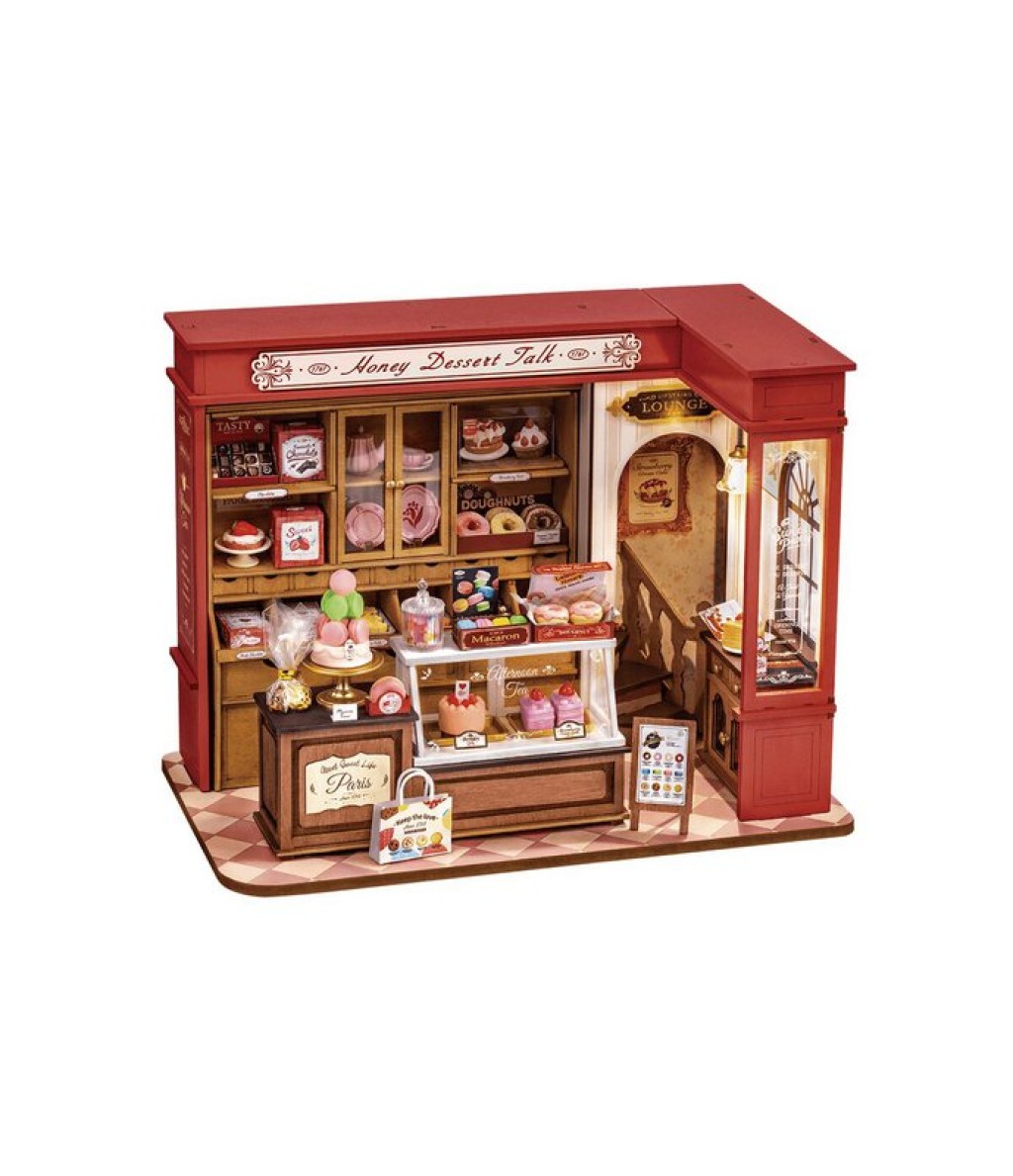 DIY house Honey Dessert Talk With LED Lighting, Robotime, DG168, 23x13.5x17.3cm
