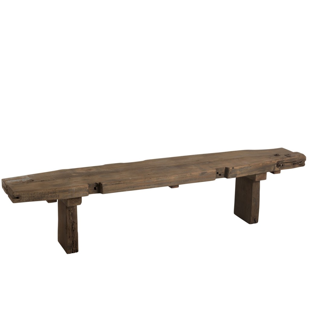 J-Line Brut bank - gerecycleerd hout - bruin