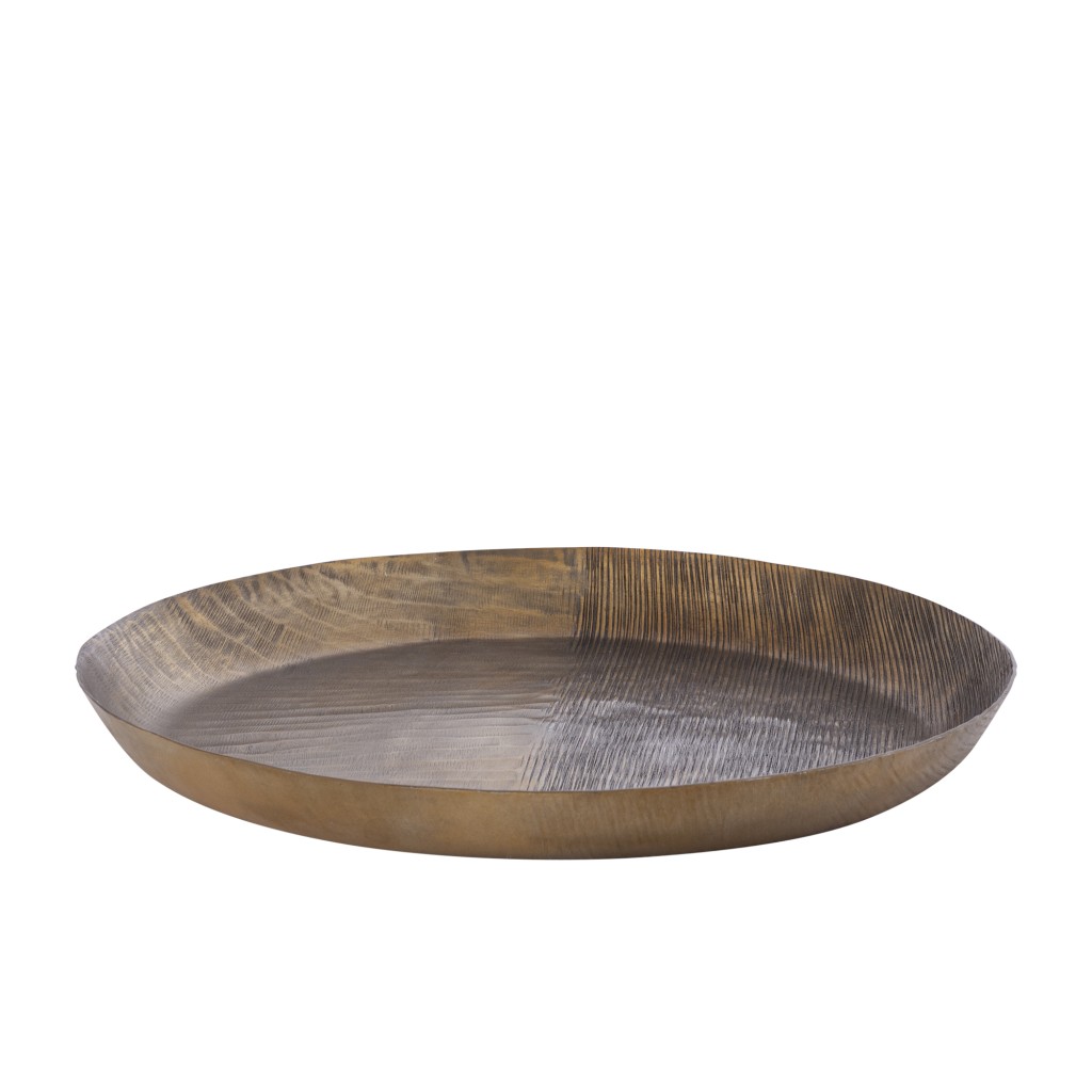 Jowad Antique Gold Alu Sheet Bowl Ribbed Round L