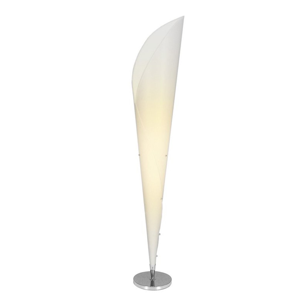Standing lamp "Tulip" made of metal and white plastic, E27 socket, lighting for living room, dining room or office