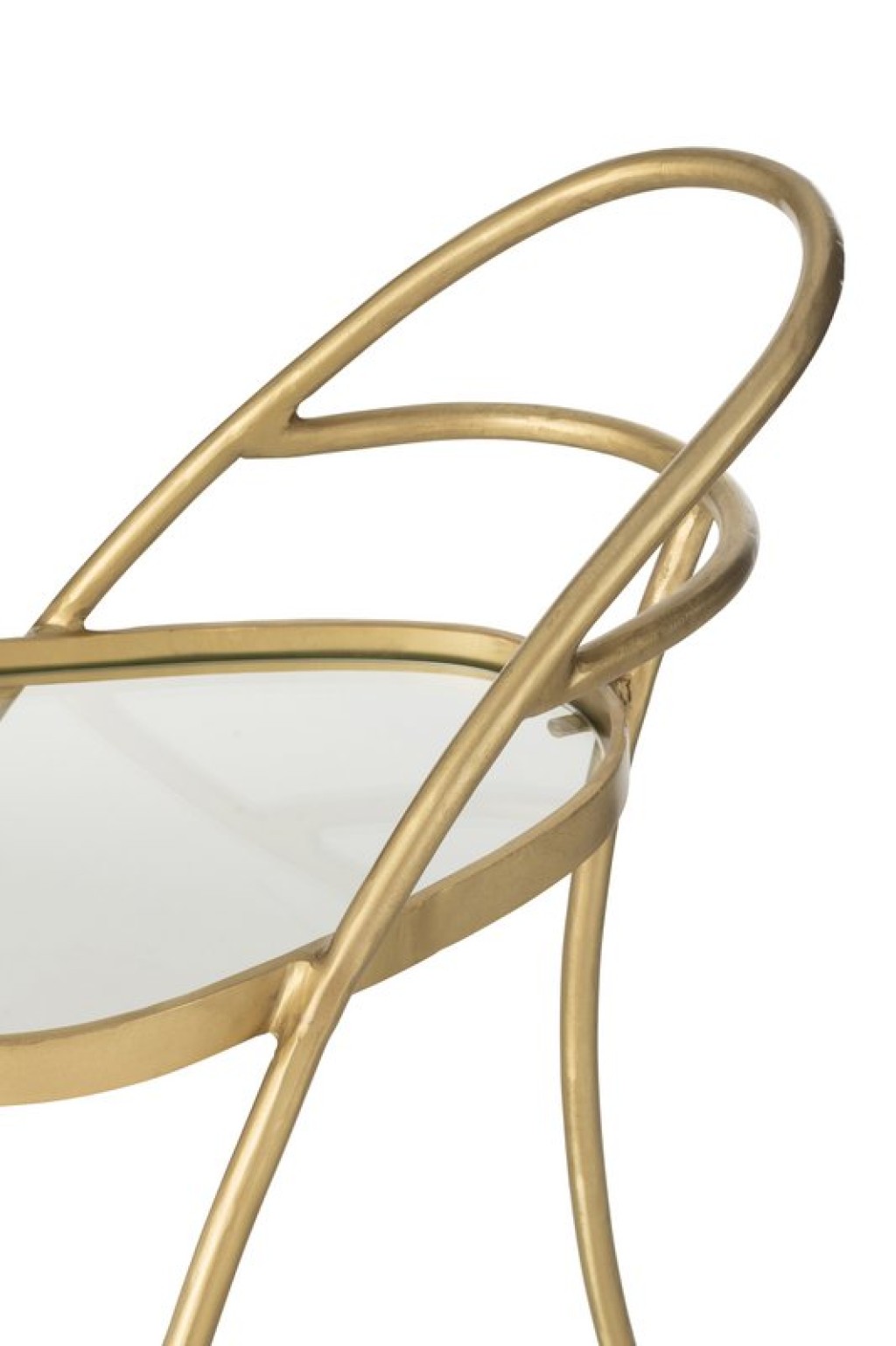 J-Line Service Cart Triangular Metal/Mirror Gold