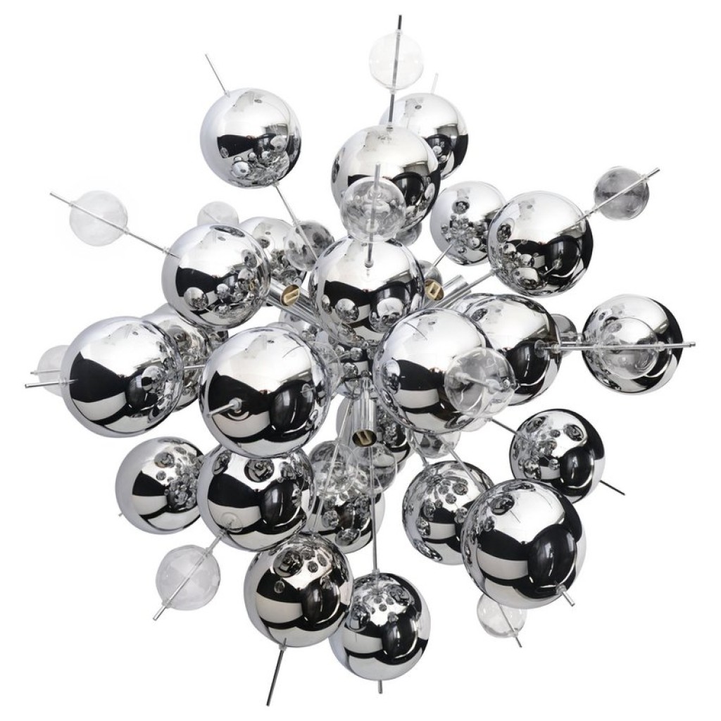 Pendelleuchte "EXPLOSION" chrom aus Metall und Glas, G9 Fassungen, Hängelampe für Esszimmer, Wohnzimmer, Diele oder Büro, Øca. 65 cm