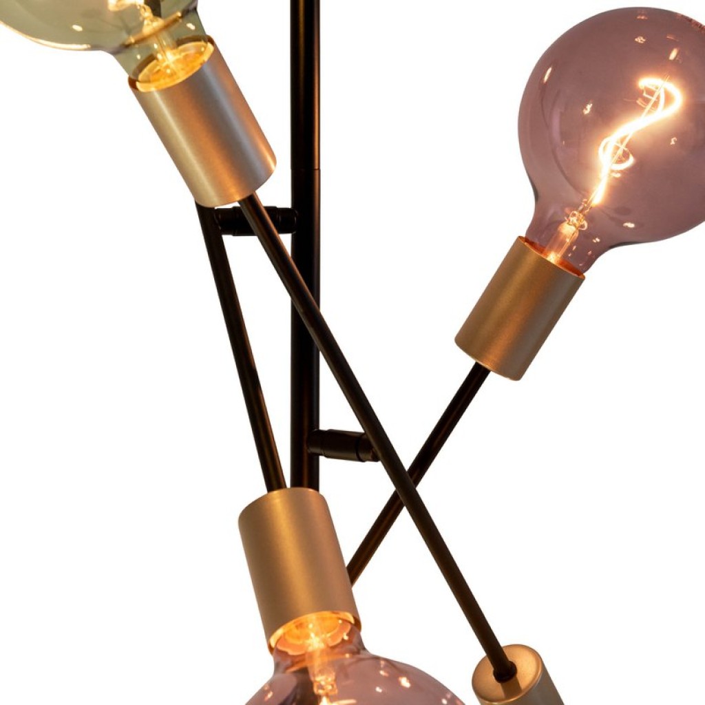 Standing lamp "Modo" made of black in black, versions in gold, E27 socket, floor lamp for living room, dining room, kitchen, hallway, hallway or office, 150 x 49 cm