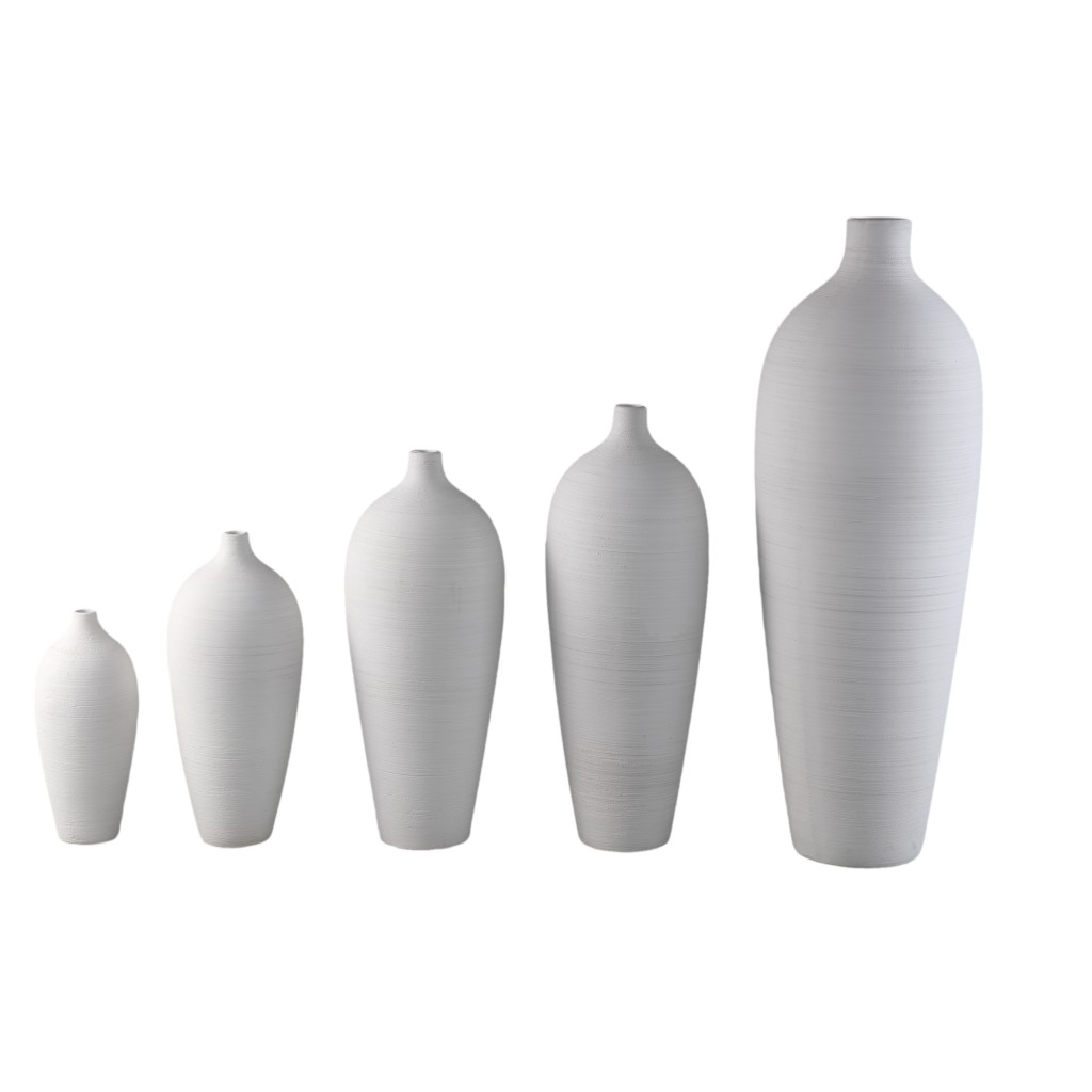 Cavinn White Matt Ceramic Bottle Vase L