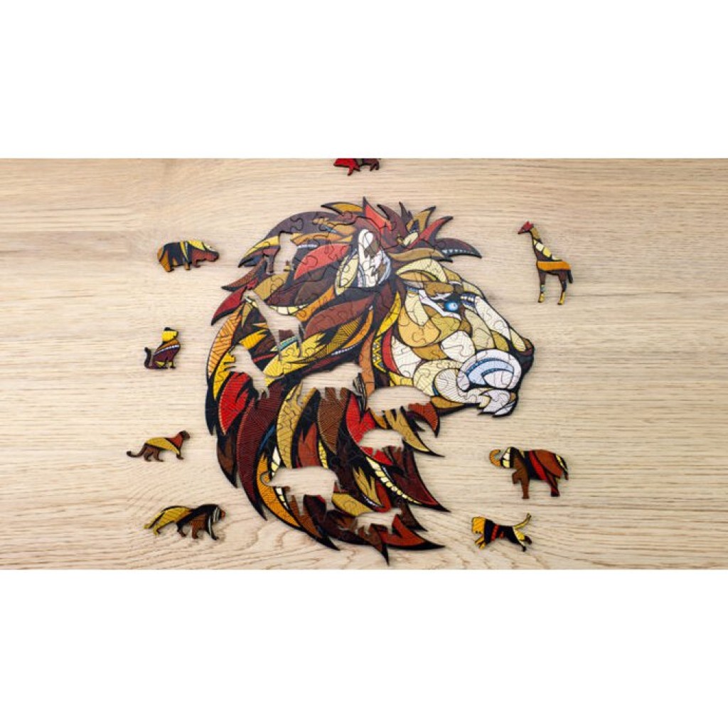 Eco Wood Art (EWA) Houten Legpuzzel Leeuw/ Lion Size S, 1874, 21,2x19,2cm