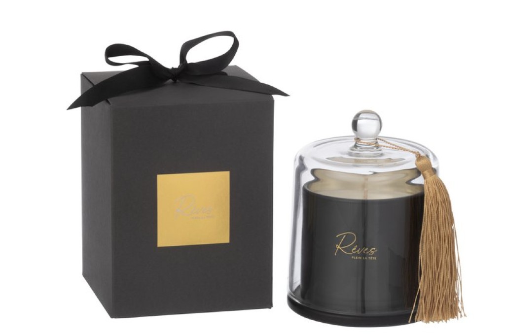J-Line Scented Candle Stolp Reves Noir Large 65 Hours