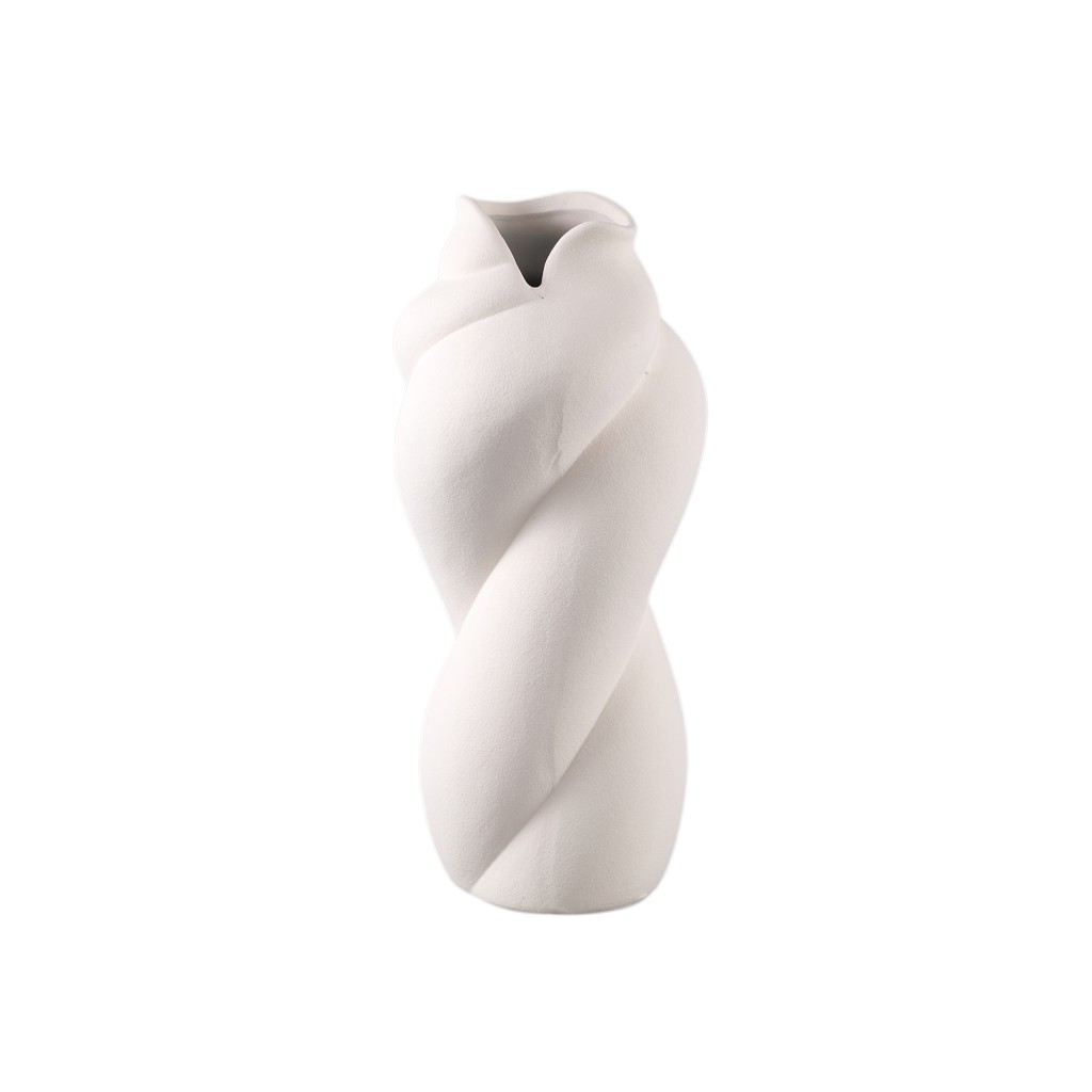 Donnella Cream Ceramic Matt Glazed Thick SwirlpotS