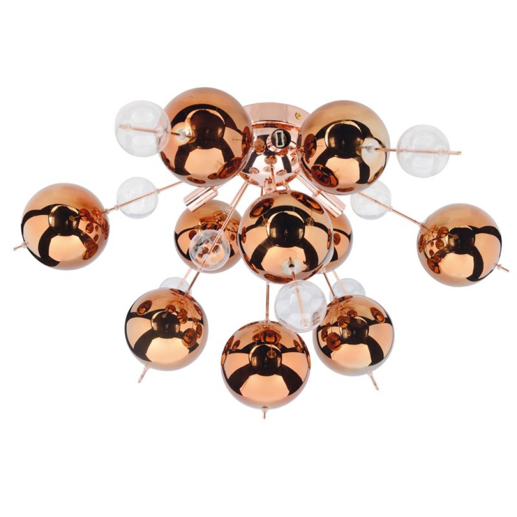 Ceiling light "Explosion" Metal and glass, G9 versions, ceiling lamp for dining room, living room, hallway or office, Ø57 cm