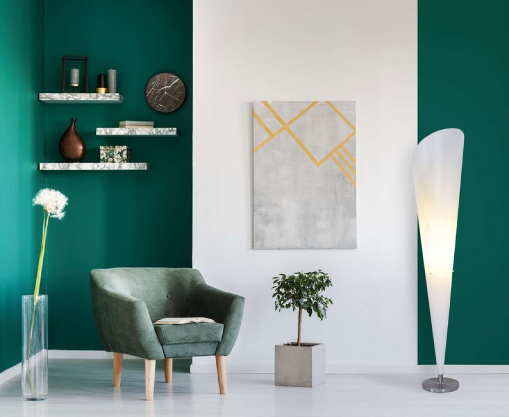 Standing lamp "Tulip" made of metal and white plastic, E27 socket, lighting for living room, dining room or office