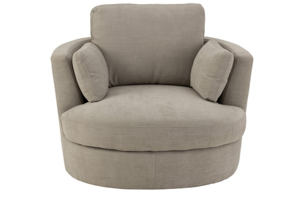 J-Line Lounge chair Swiv Wood/Textile Gray