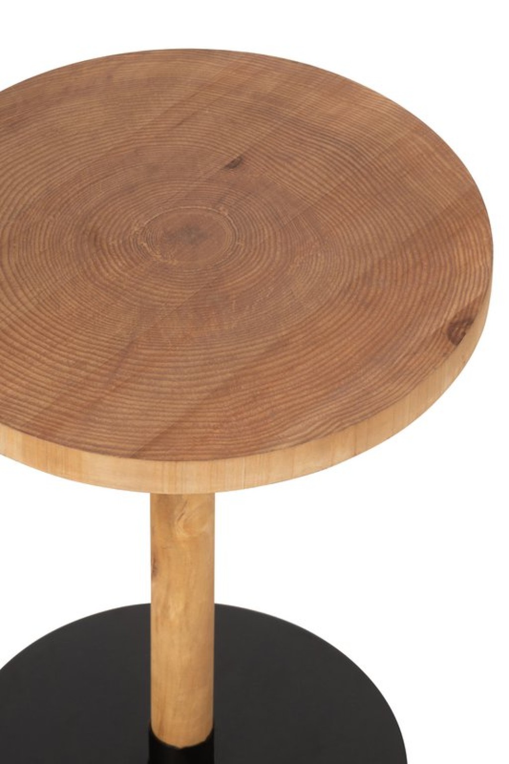 J-Line Set of 2 Side table Ron MDF/pine wood natural black