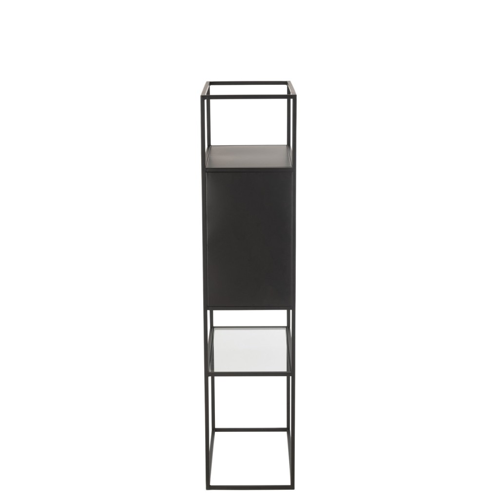 J-Line rek - metaal/glas - zwart
