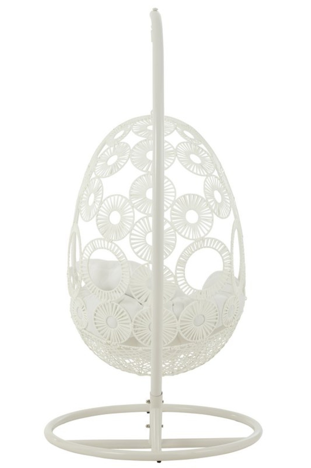 J-Line Hanging Chair + Cushions Bula Metal/Cane White