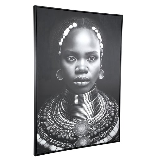 Romaan Black Polyester Painting Rectangle FaceL