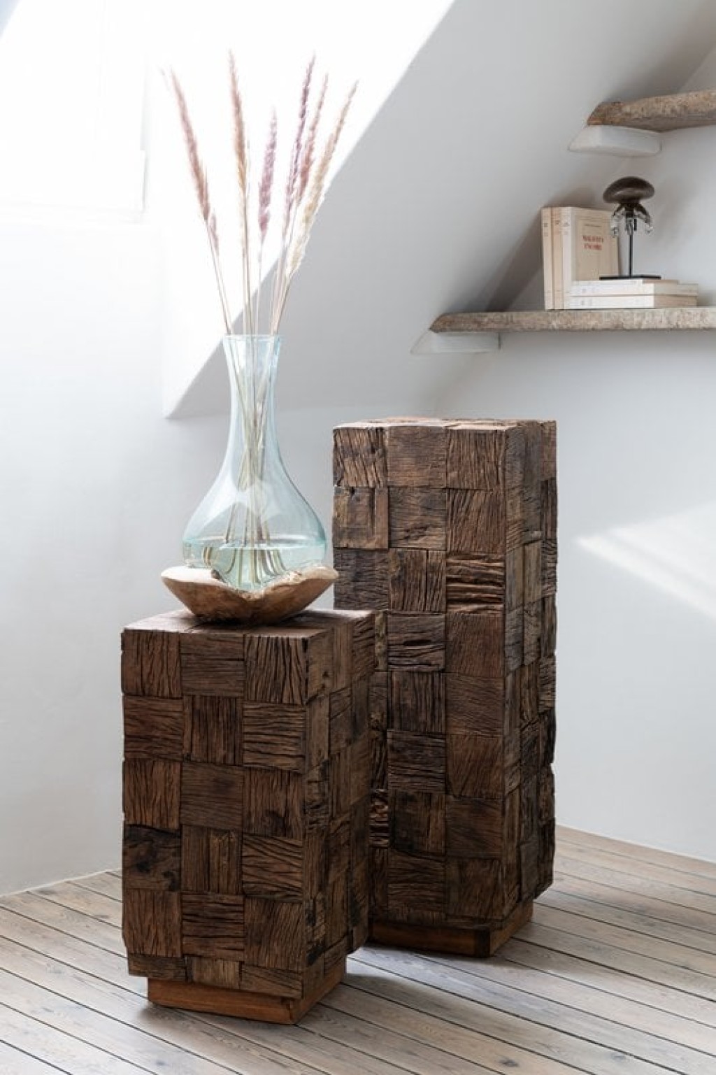 J-Line plinth - wood - natural - small