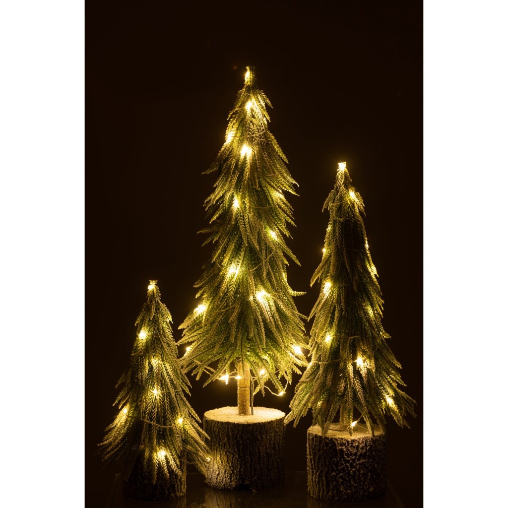 J-Line Kerstboom A+Led Kunststof Sneeuw Groen Large