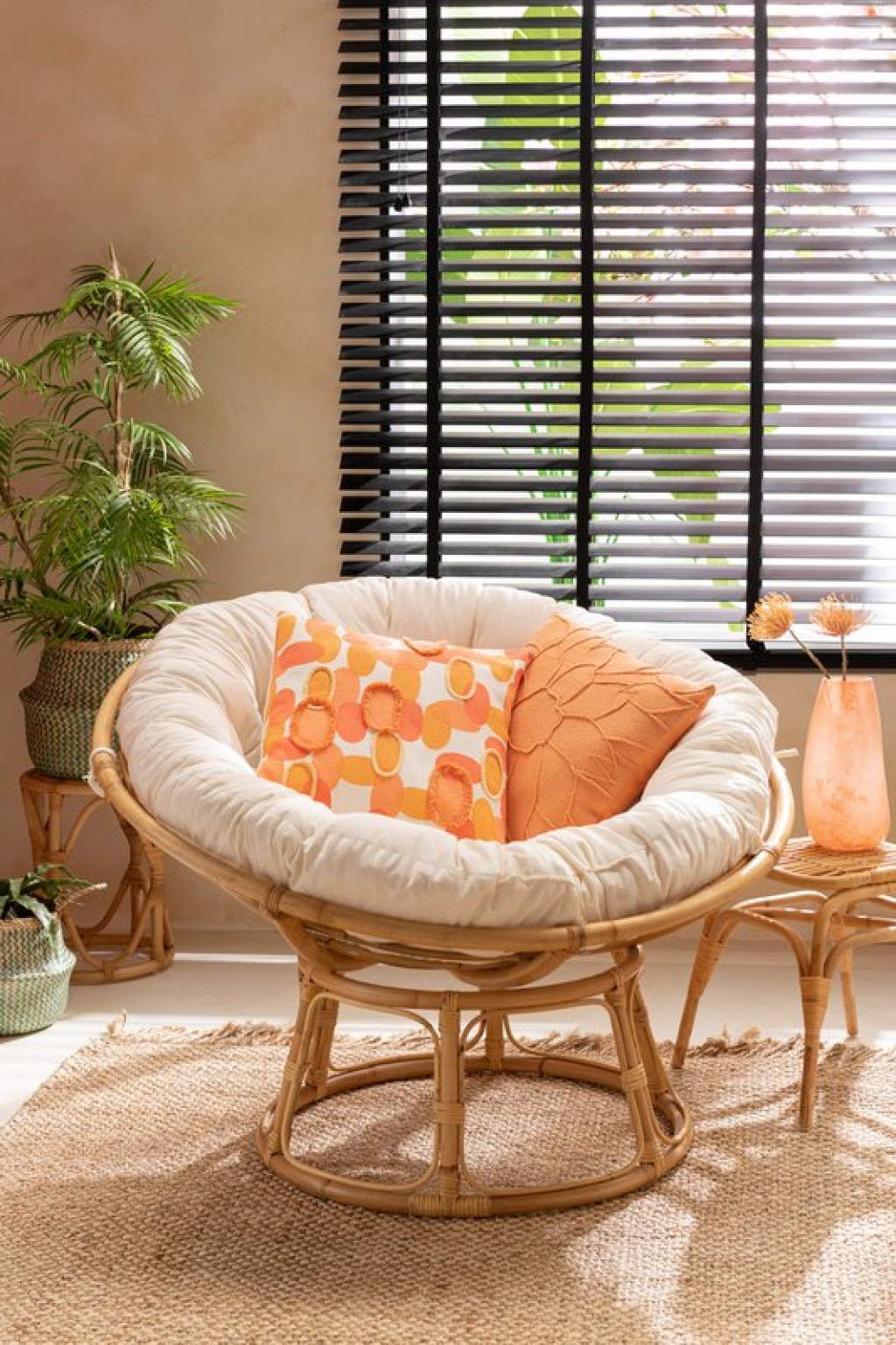J-Line Sofa Celine + Kussen Rotan Naturel 