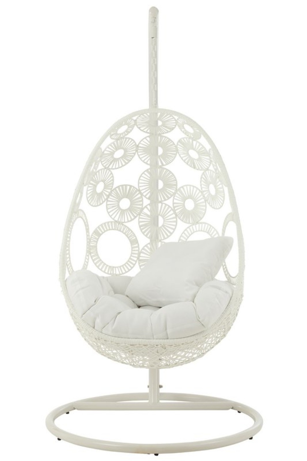 J-Line Hanging Chair + Cushions Bula Metal/Cane White