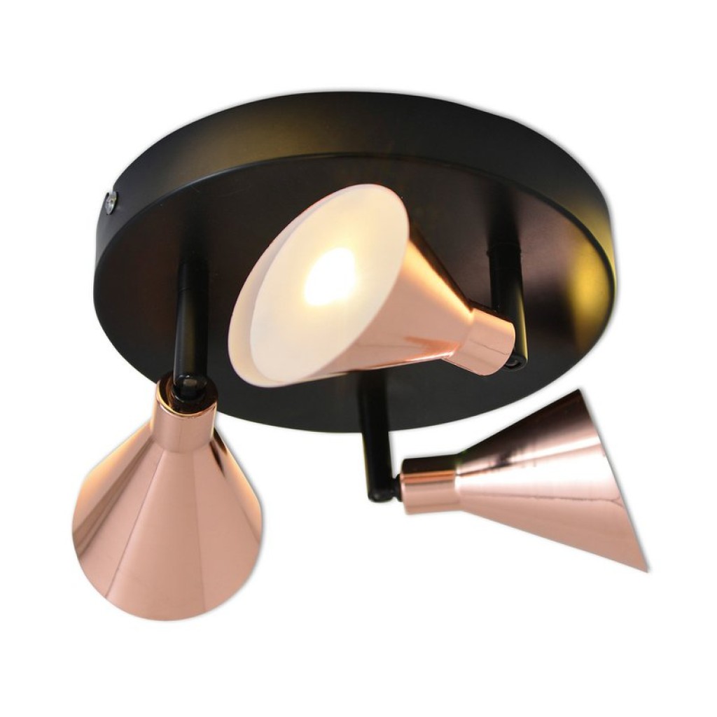 3 LED wall u. "Copper" ceiling spotlight d:38cm