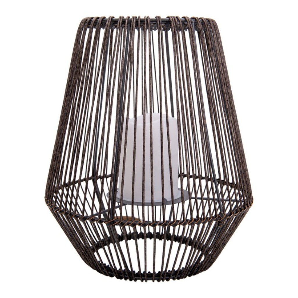 LED solar lamp "Plasto" Ø 26 cm outdoors made of brown metal and plastic