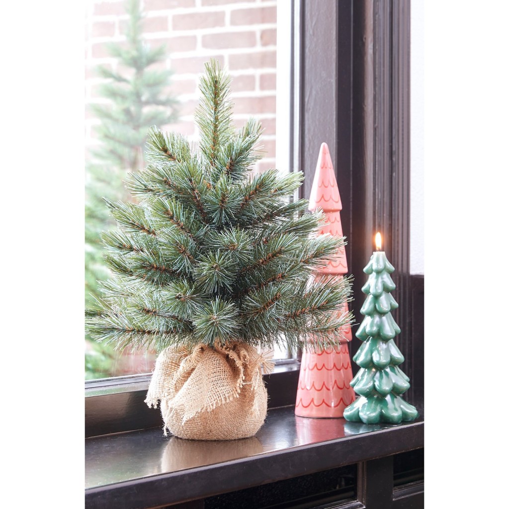 Forest Frosted Kunstkerstboom in Jute - H90 x Ø61 cm - Blauw