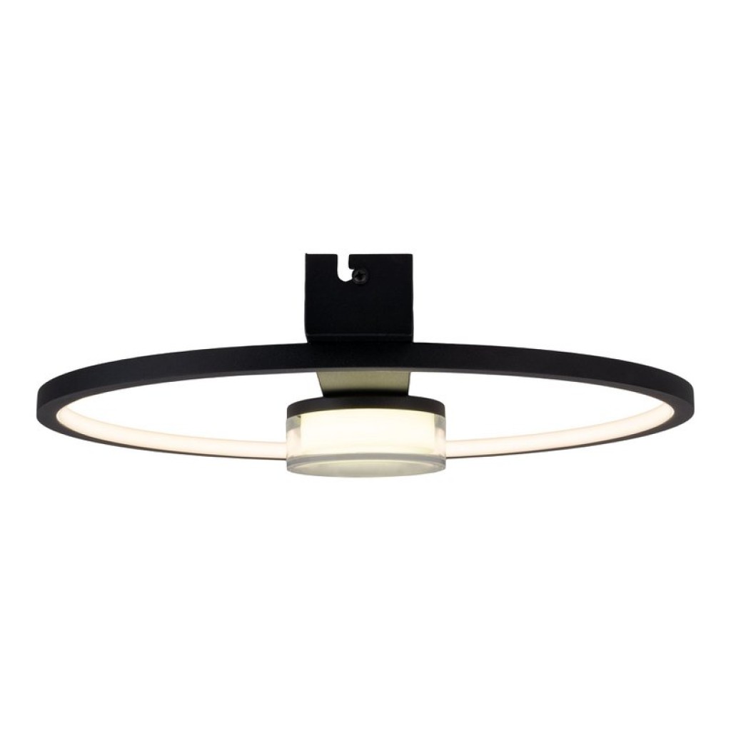 LED ceiling light "Cimo" made of black metal and plastic, 40 cm long, dimmable by wall switch
