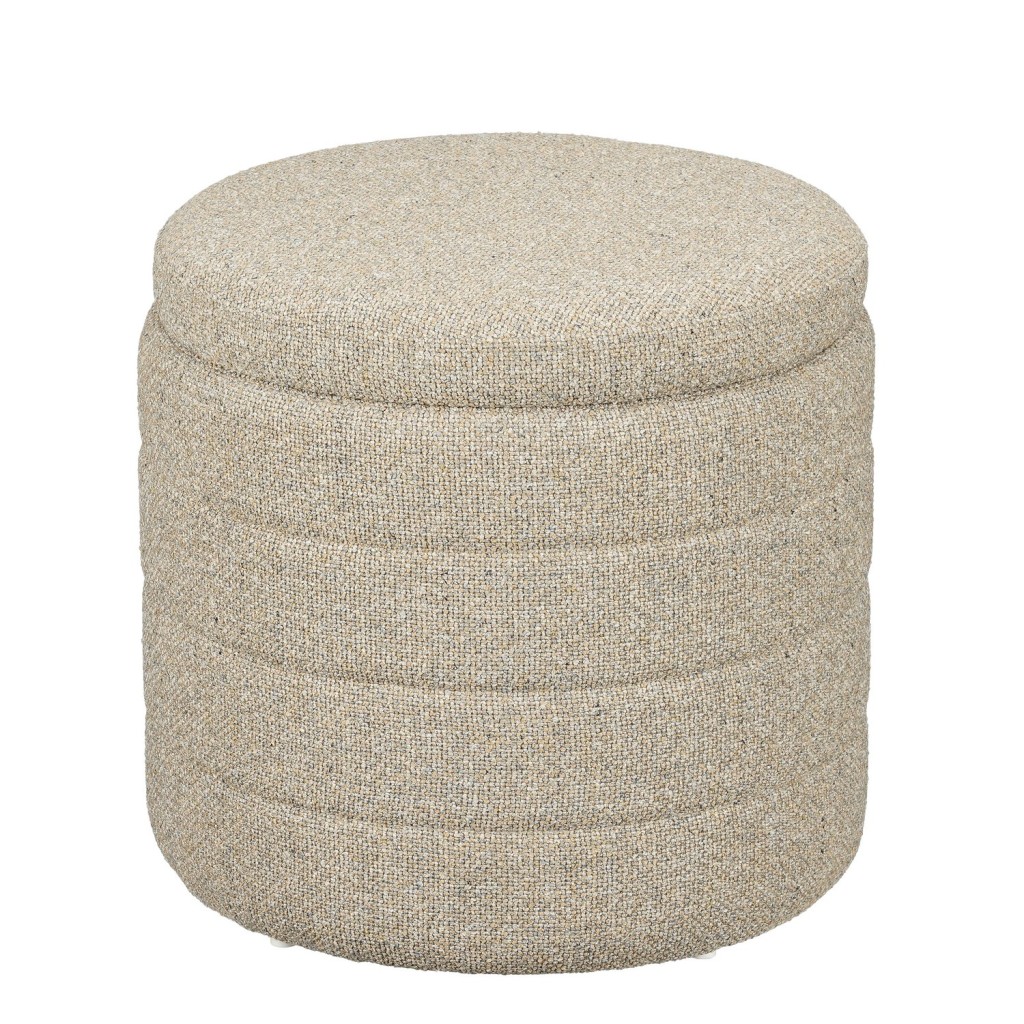 Poef met Opbergruimte - H41 x  Ø42 cm - Beige