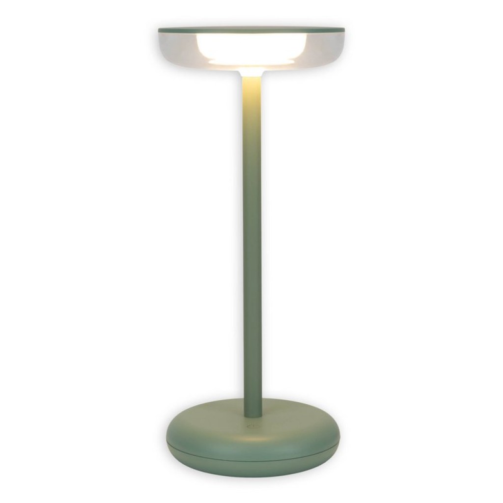 Cordless tablet light "Pasi" for outside and inside, made of metal and plastic in MINT, dimmable, with touch and memory function, approx. 26 cm high