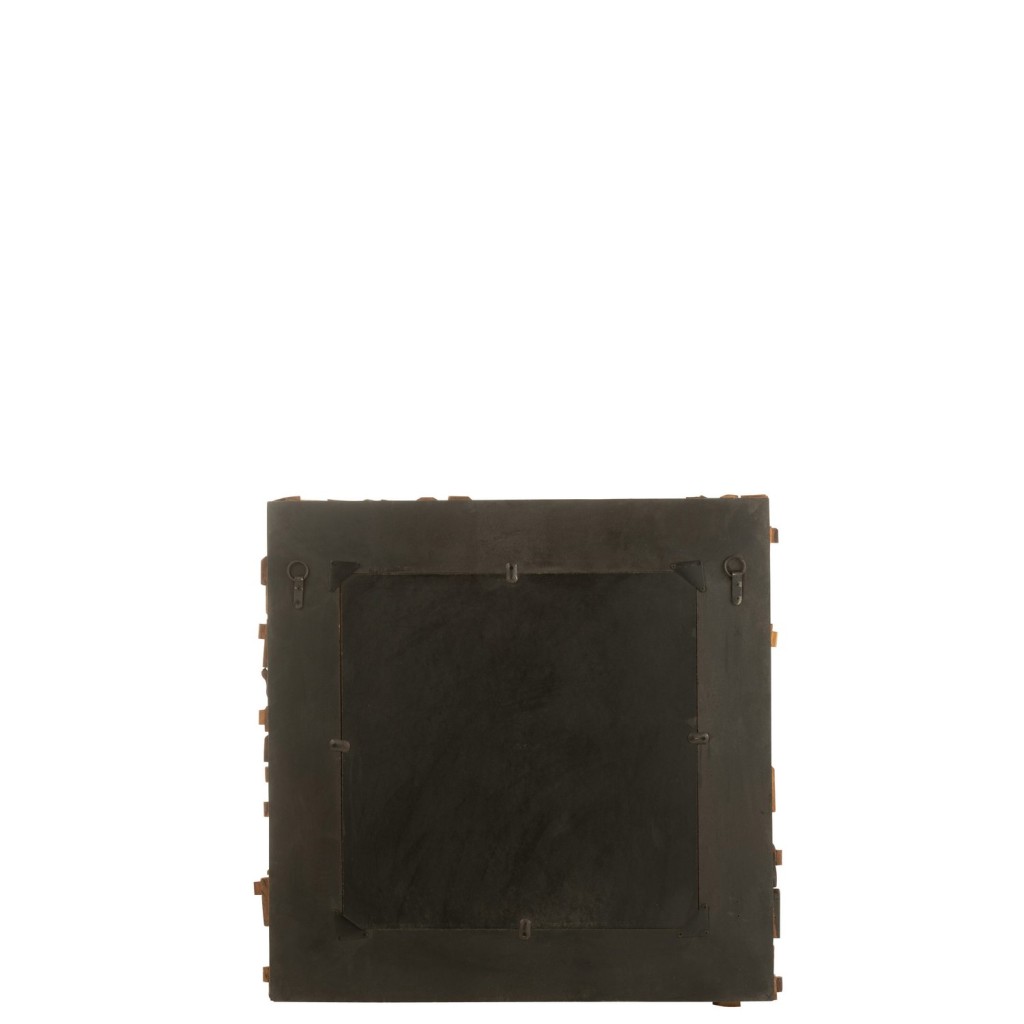 J-Line spiegel Syma - hout/spiegel - naturel - small - 90 x 90 cm