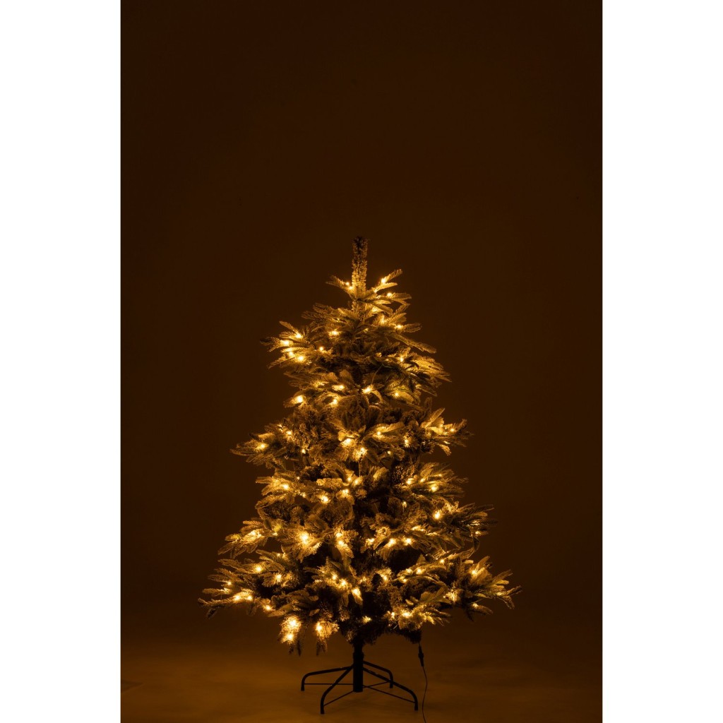 J-Line Kerstboom 270 Led Besneeuwd Kunstmatig  Donkergroen/Wit Medium