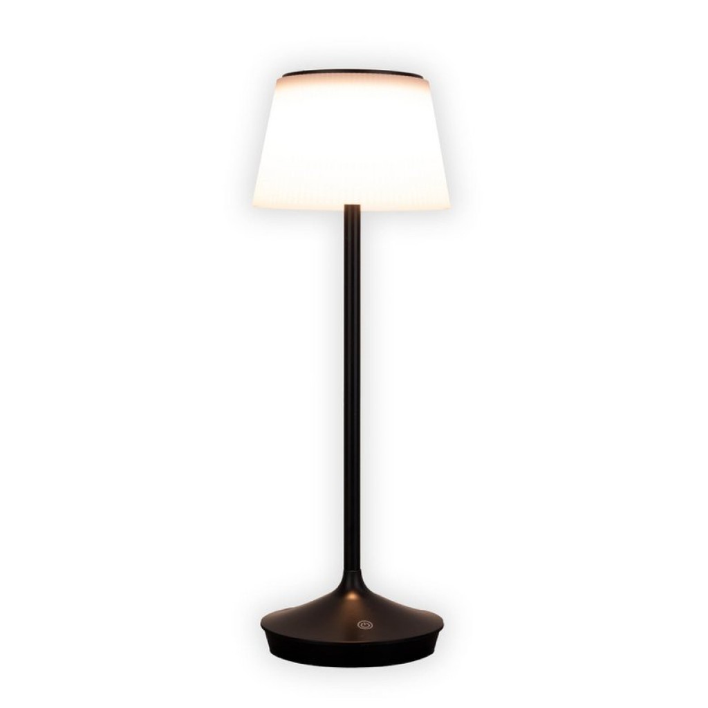 LED Leuchte "EMMI" für Außen und Innen, Tischlampe aus Metall und Kunststoff , mit fest verbauten LEDs, LED Tischlampe für Balkon, Terrasse, Garten, Wohnzimmer, Wintergarten, ca. 38 cm hoch