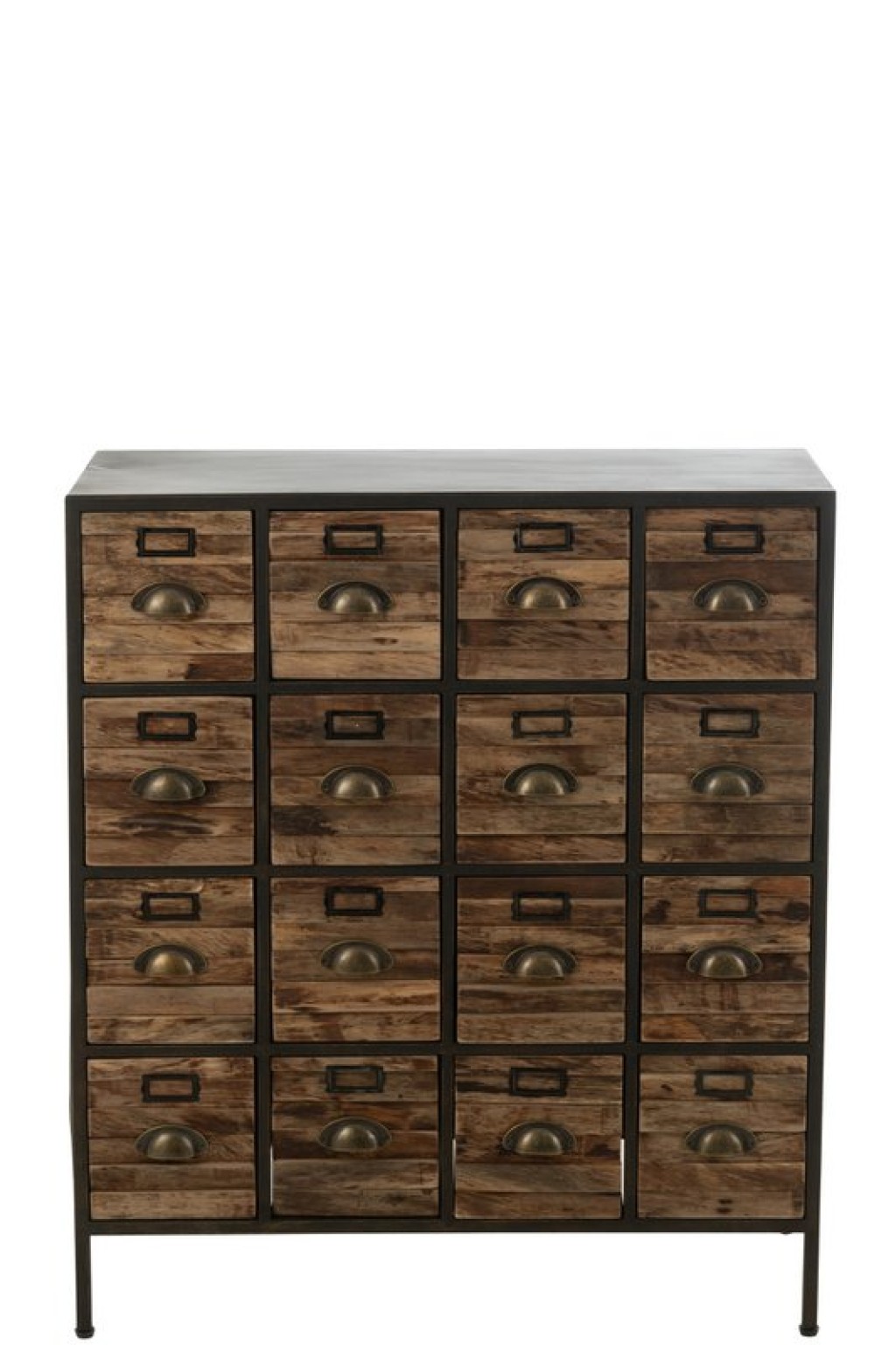 J-Line Cabinet 16 Sliding Wood/Metal Brown