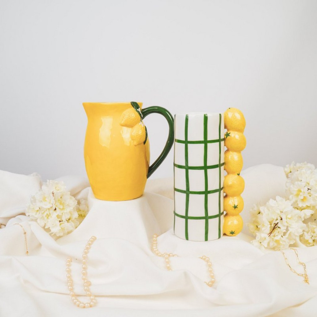 Vase- Lemon- Stoneware- Yellow- 17,5x12,5x18cm