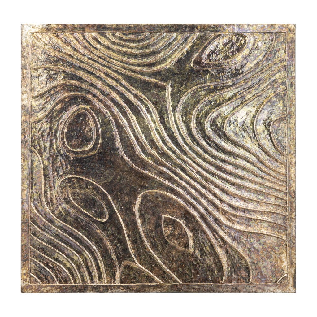 Connolly Oil Green Wood Square Wall Panel L