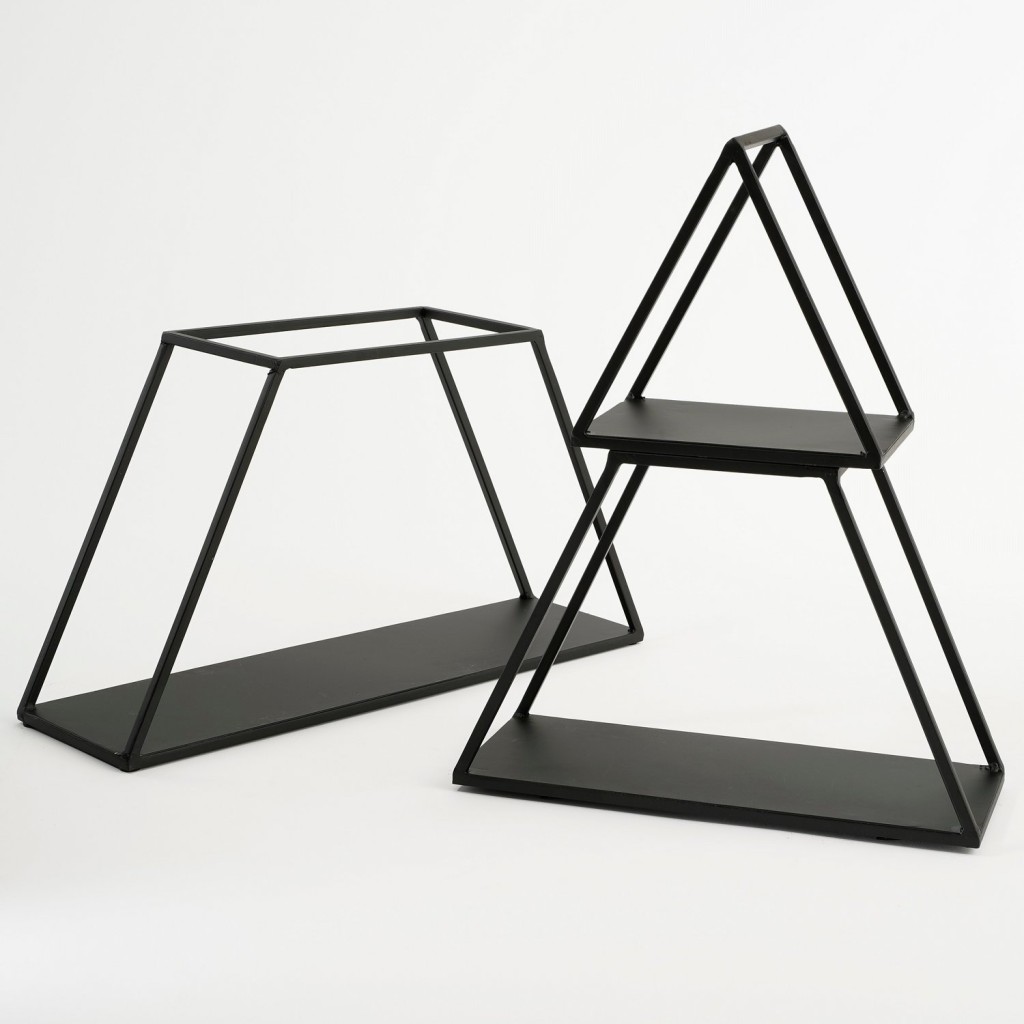 Decoratie Etagère Boom - 3 laags - L50 x B14 x H71 cm - Metaal - Zwart