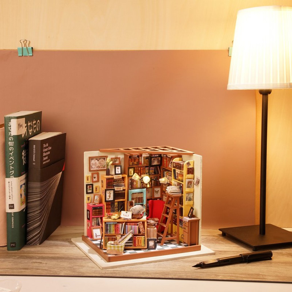 DIY House Sam's Study, Robotime, DG102, 22.5x18.5x19cm.