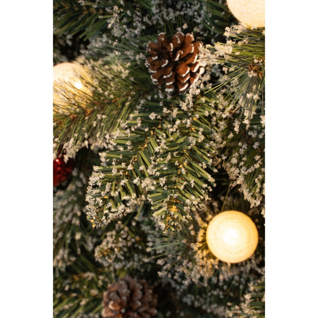 Kaprun Kunstkerstboom met LED Verlichting en Timerfunctie - H180 x Ø108 cm - Groen, Rood